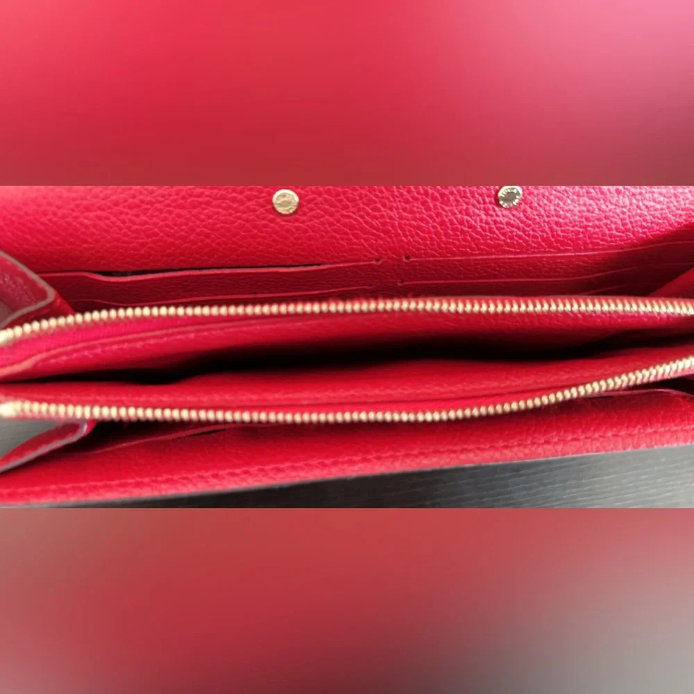Louis Vuitton Classic Pallas Long Wallet Wristlet in Cherry cowhide leather